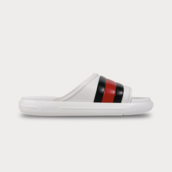 Gucci Web Rubber Pool Slide - Men’s 11.5 - Picture 1 of 8